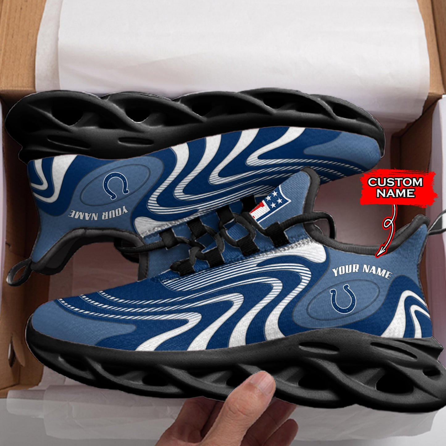 Ideafootwear Indianapolis Colts NFL Max Soul Shoes Sneakers For Men And Women