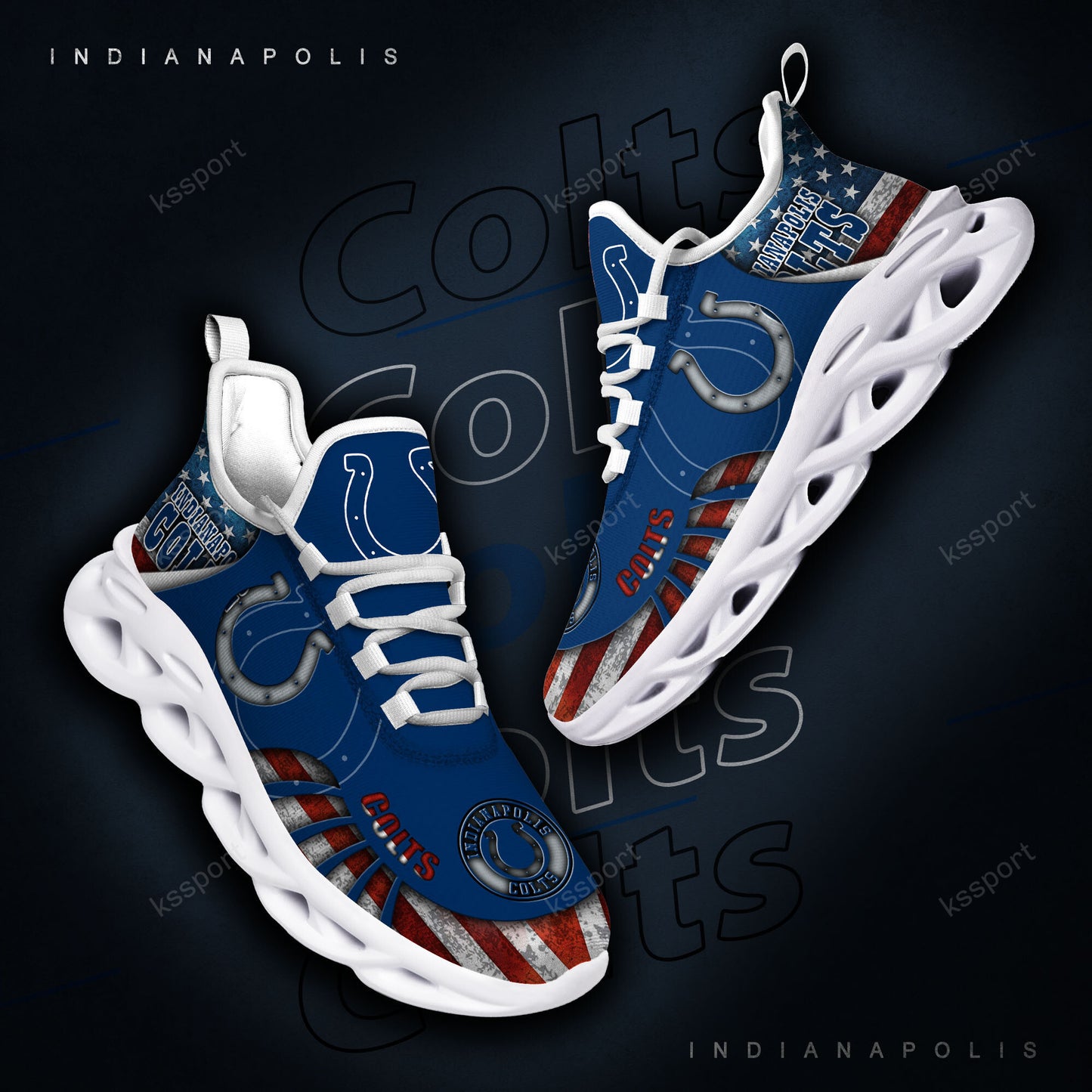Ideafootwear Indianapolis Colts NFL Max Soul Shoes Sneakers For Men And Women