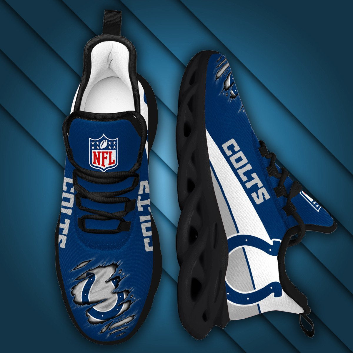 Ideafootwear Indianapolis Colts NFL Max Soul Shoes Sneakers For Men And Women