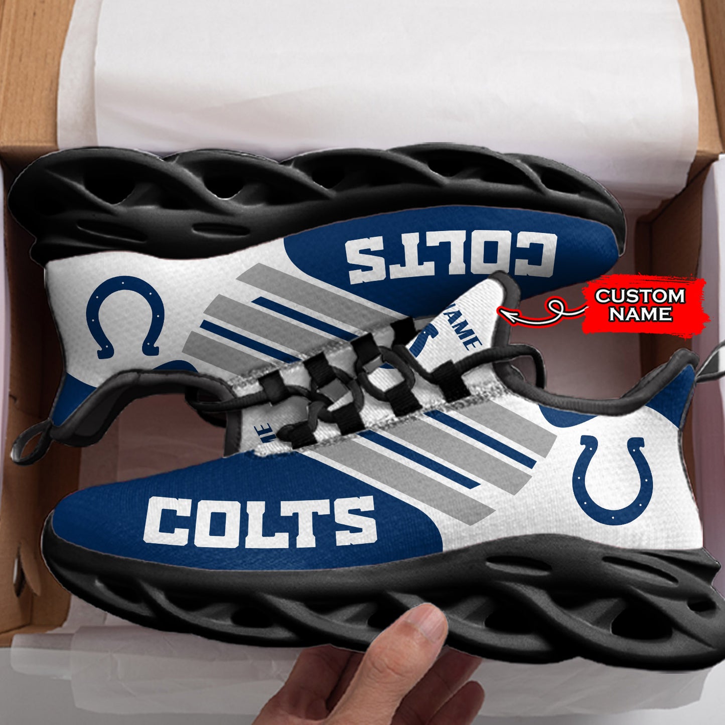 Ideafootwear Indianapolis Colts NFL Max Soul Shoes Sneakers For Men And Women