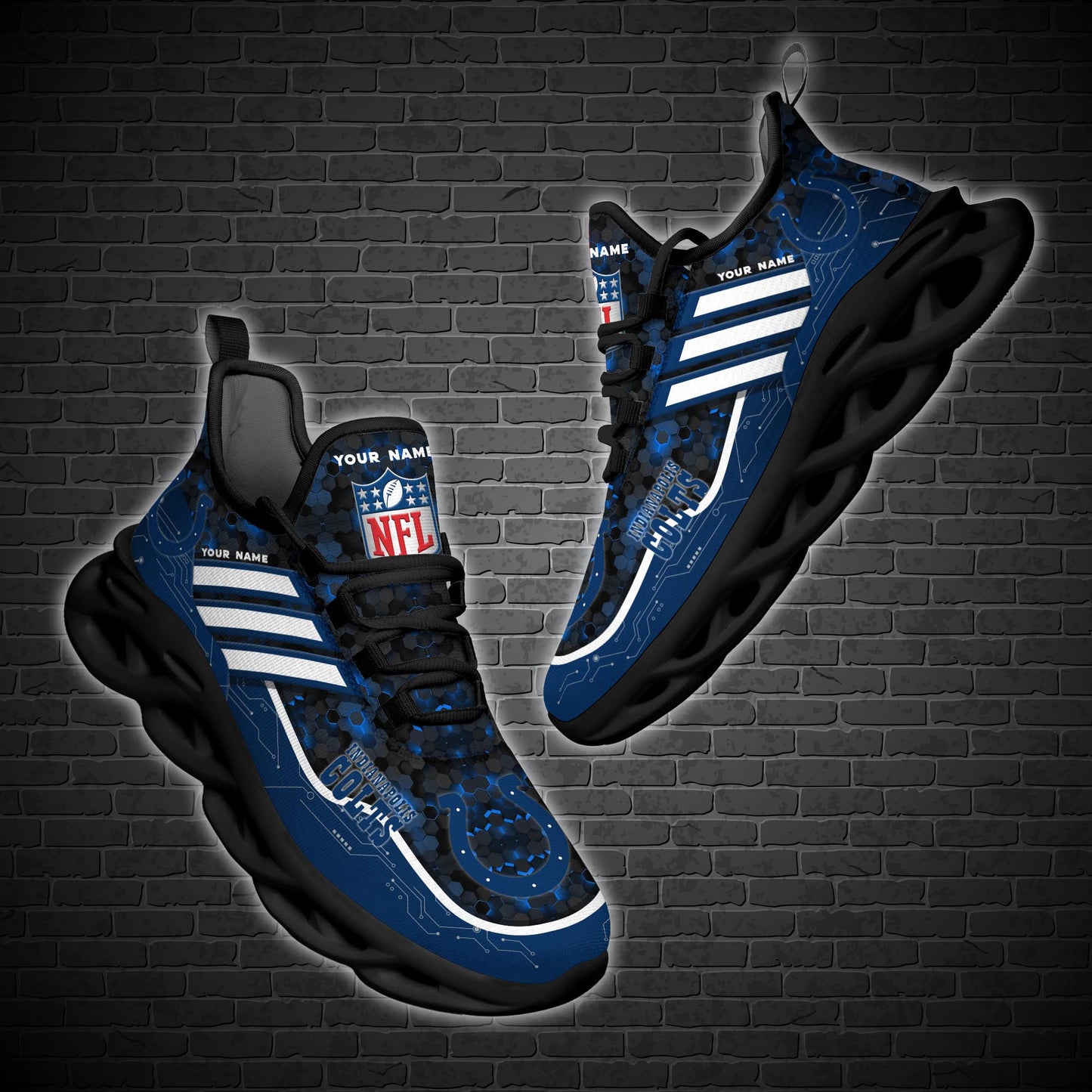 Ideafootwear Indianapolis Colts NFL Max Soul Shoes Sneakers For Men And Women
