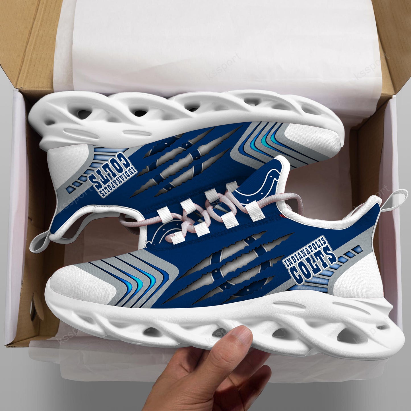 Ideafootwear Indianapolis Colts NFL Max Soul Shoes Sneakers For Men And Women