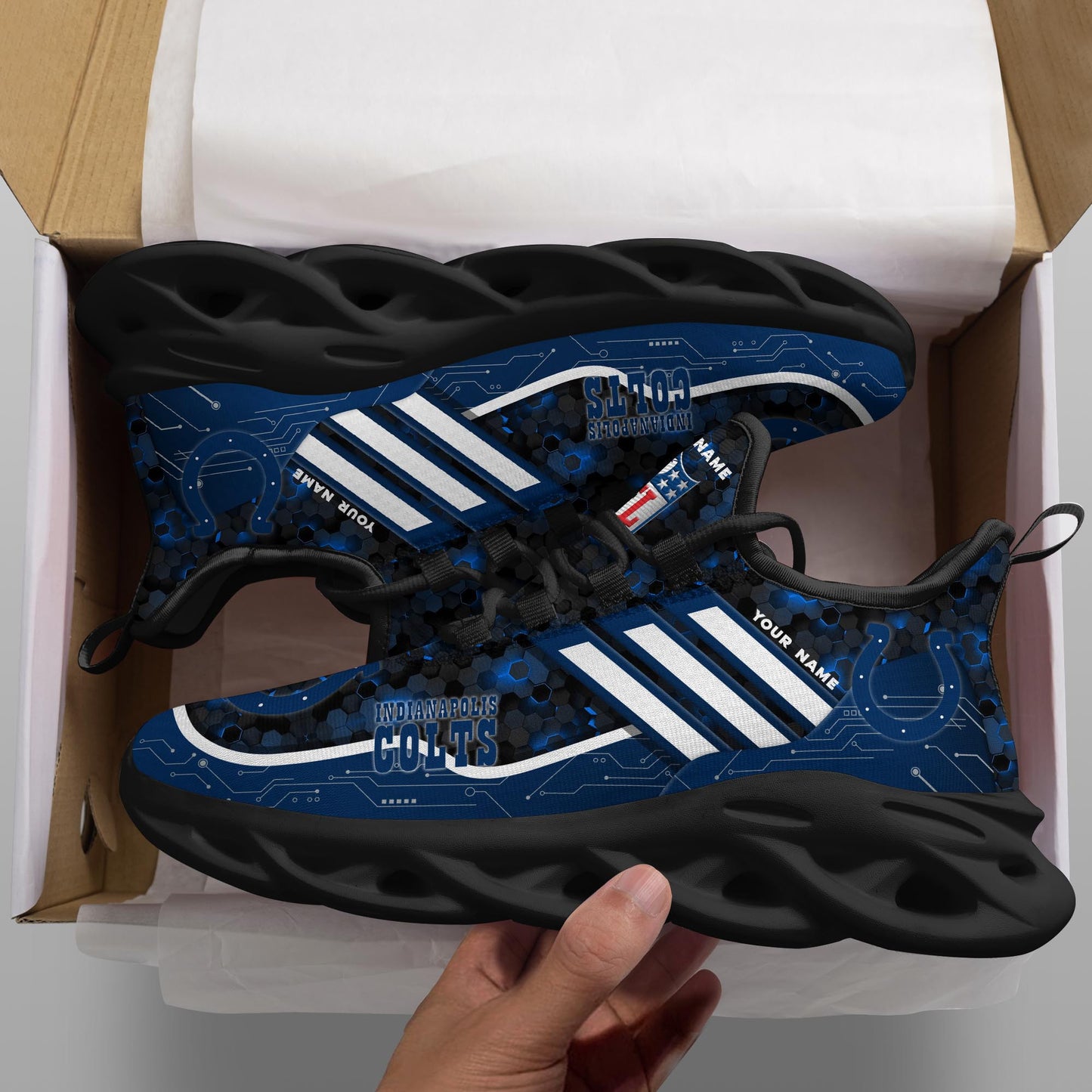 Ideafootwear Indianapolis Colts NFL Max Soul Shoes Sneakers For Men And Women