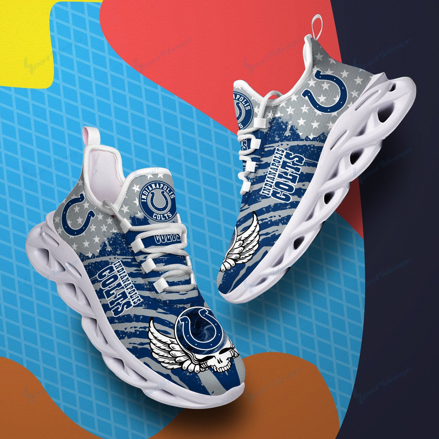 Ideafootwear Indianapolis Colts NFL Max Soul Shoes Sneakers For Men And Women