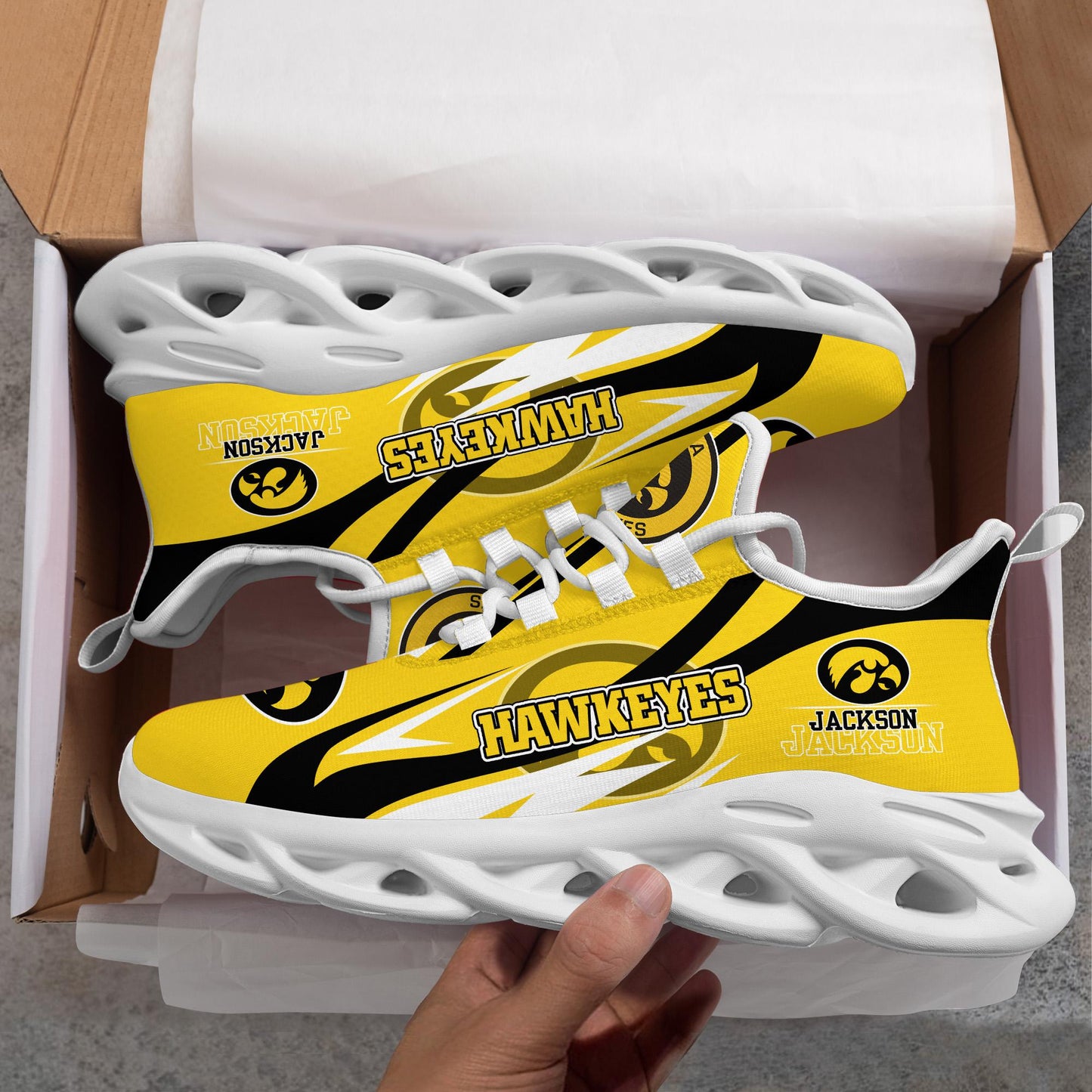 Ideafootwear Iowa Hawkeyes Max Soul Shoes Sneakers For Men And Women