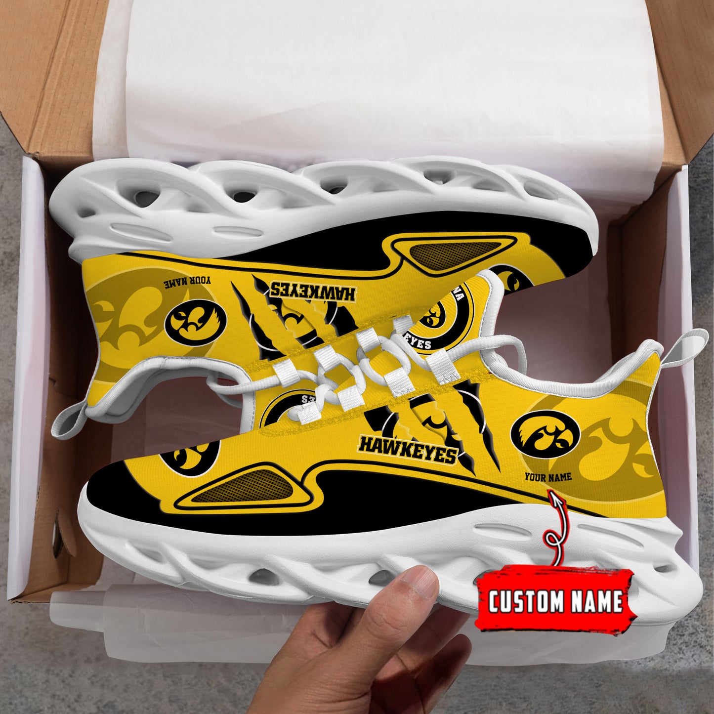 Ideafootwear Iowa Hawkeyes Max Soul Shoes Sneakers For Men And Women