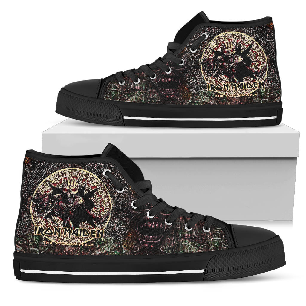 Ideafootwear Iron Maiden High Top Canvas Sneakers Shoes For Men And Women