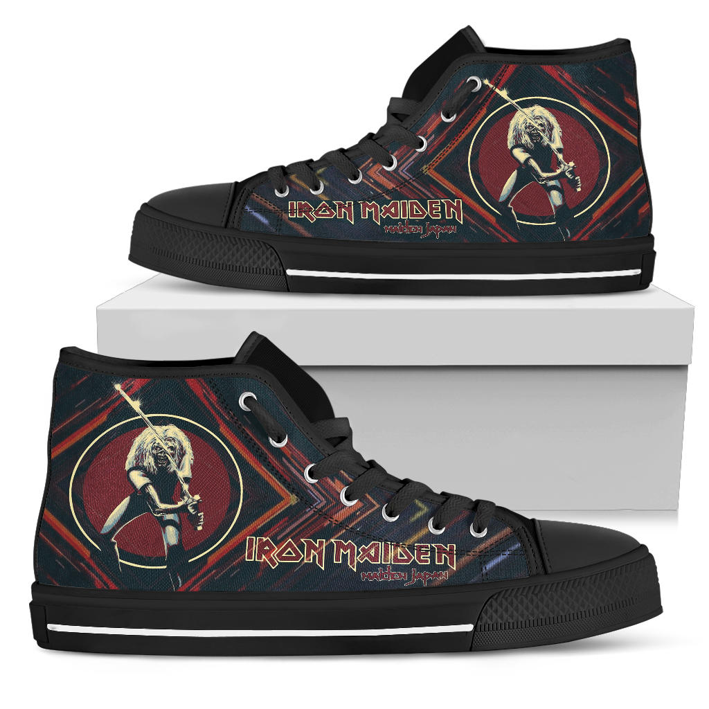 Ideafootwear Iron Maiden High Top Canvas Sneakers Shoes For Men And Women