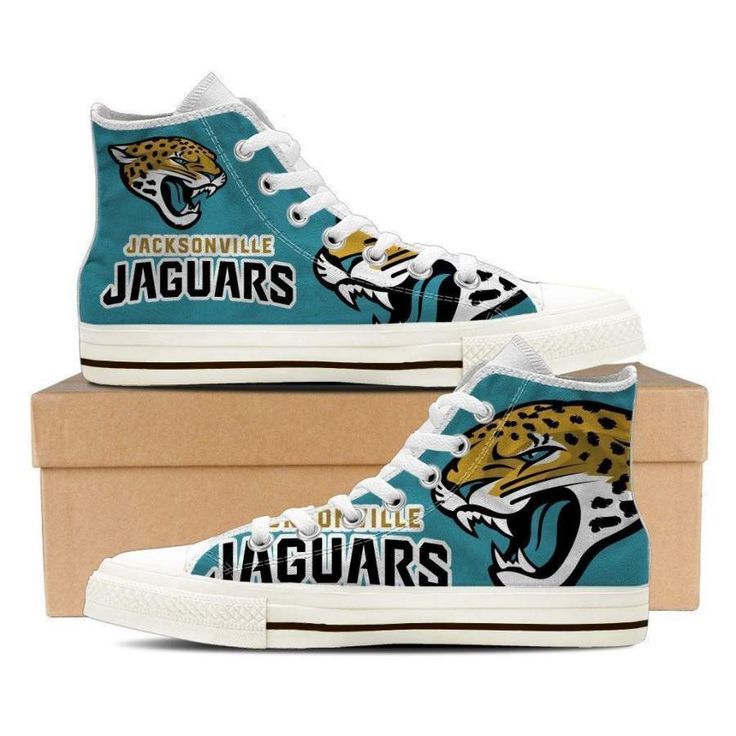 Ideafootwear Jacksonville Jaguars High Top Canvas Sneakers Shoes For Men And Women