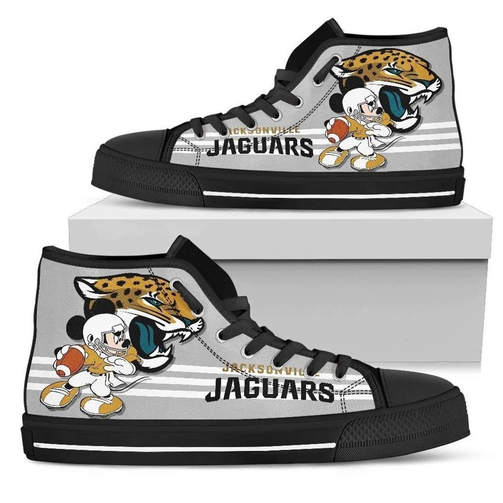 Ideafootwear Jacksonville Jaguars High Top Canvas Sneakers Shoes For Men And Women