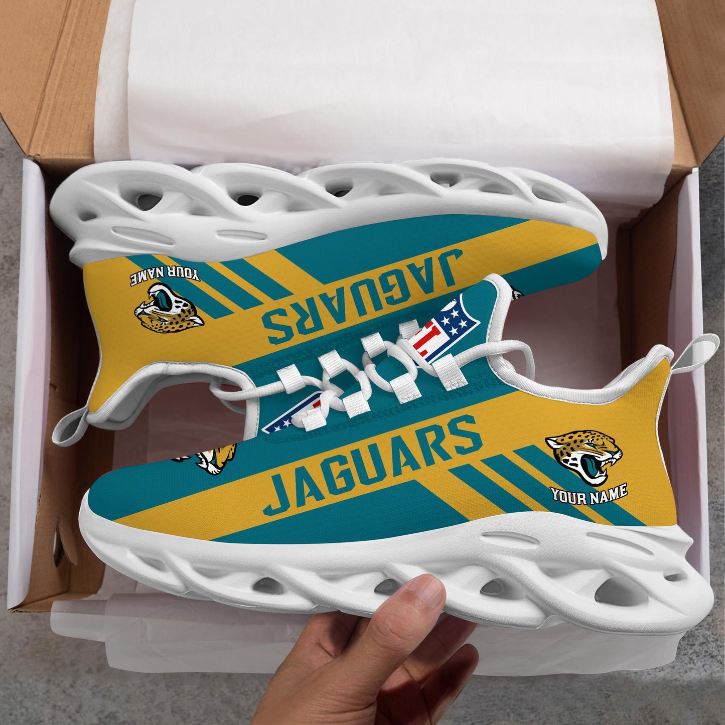 Ideafootwear Jacksonville Jaguars Max Soul Shoes Sneakers For Men And Women