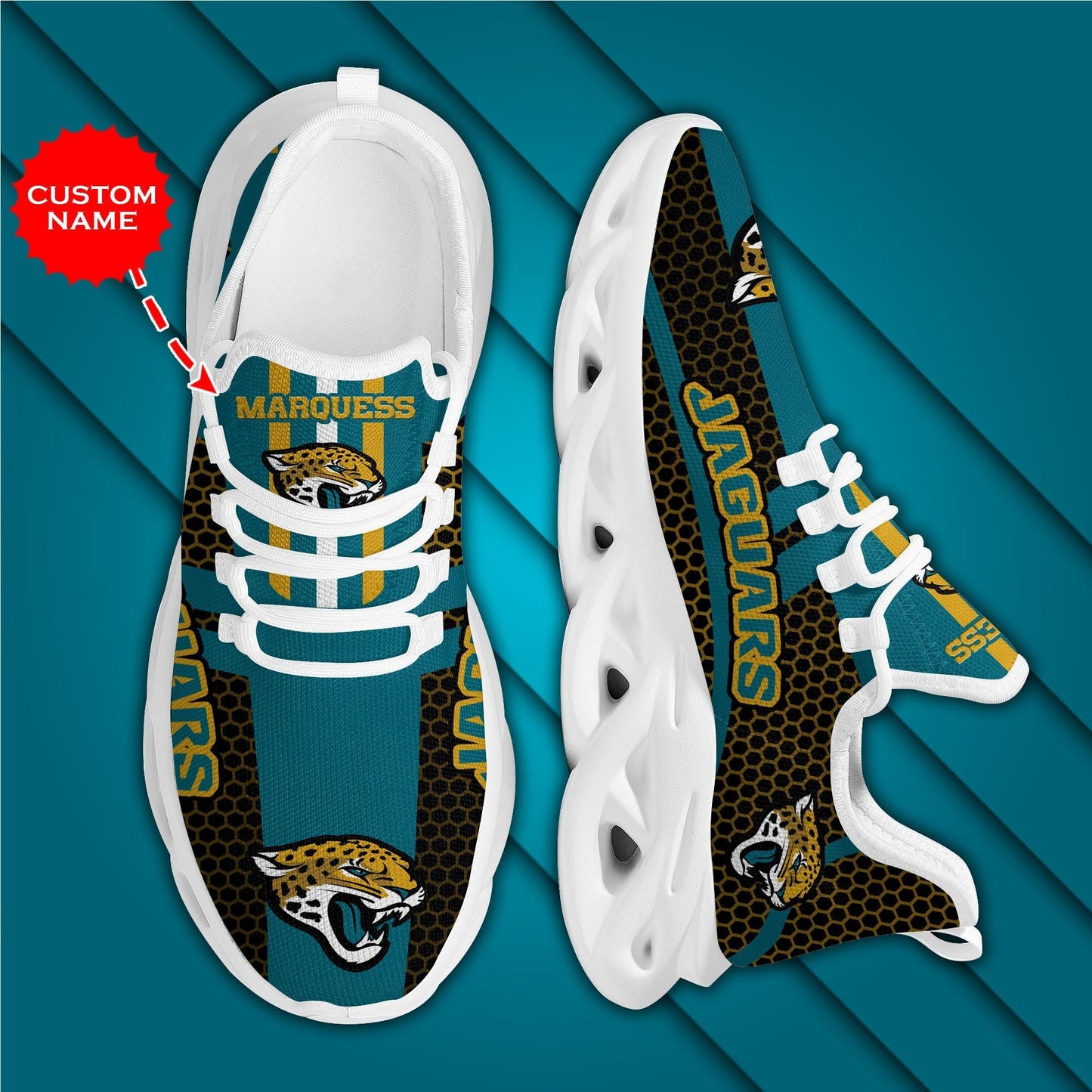 Ideafootwear Jacksonville Jaguars Max Soul Shoes Sneakers For Men And Women