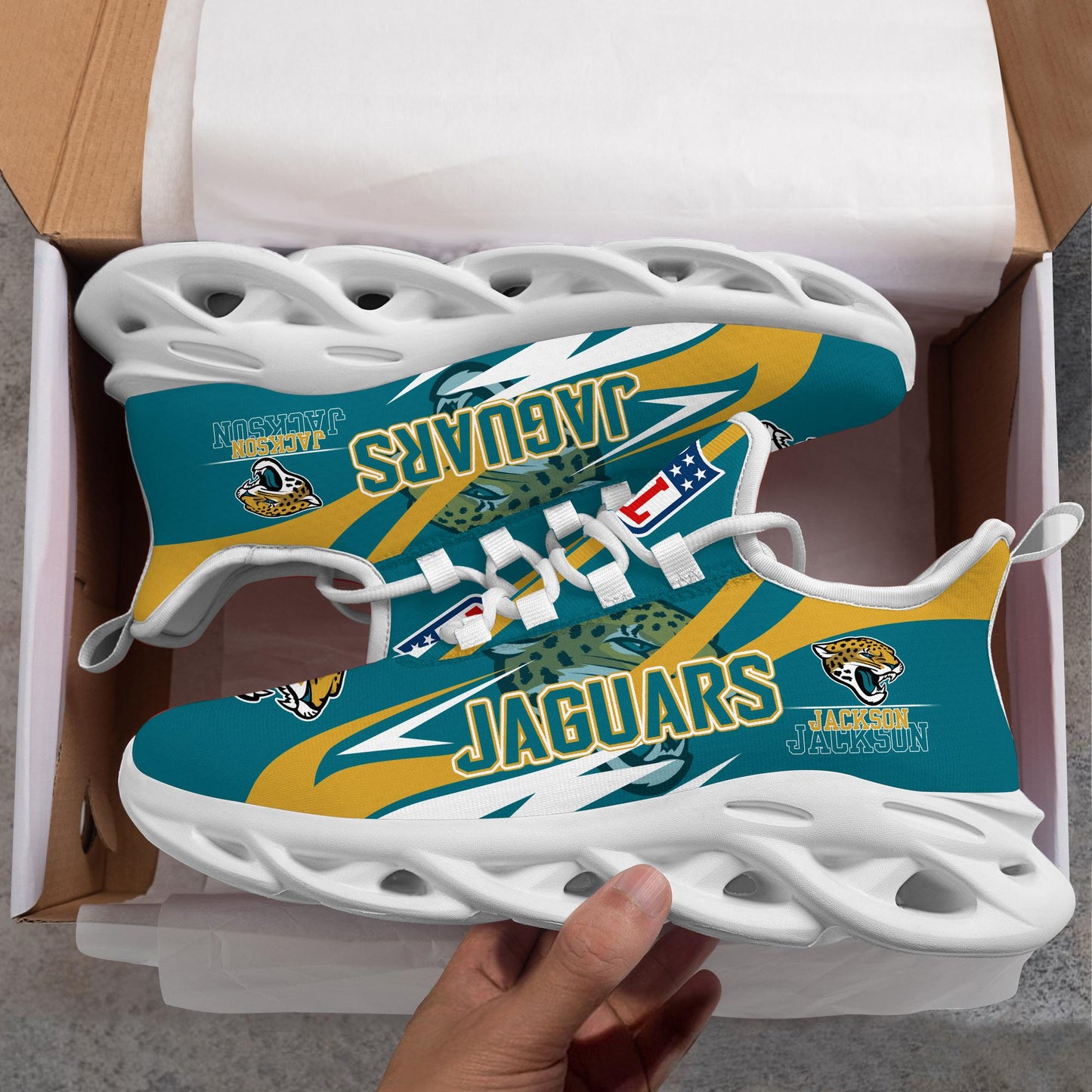Ideafootwear Jacksonville Jaguars Max Soul Shoes Sneakers For Men And Women