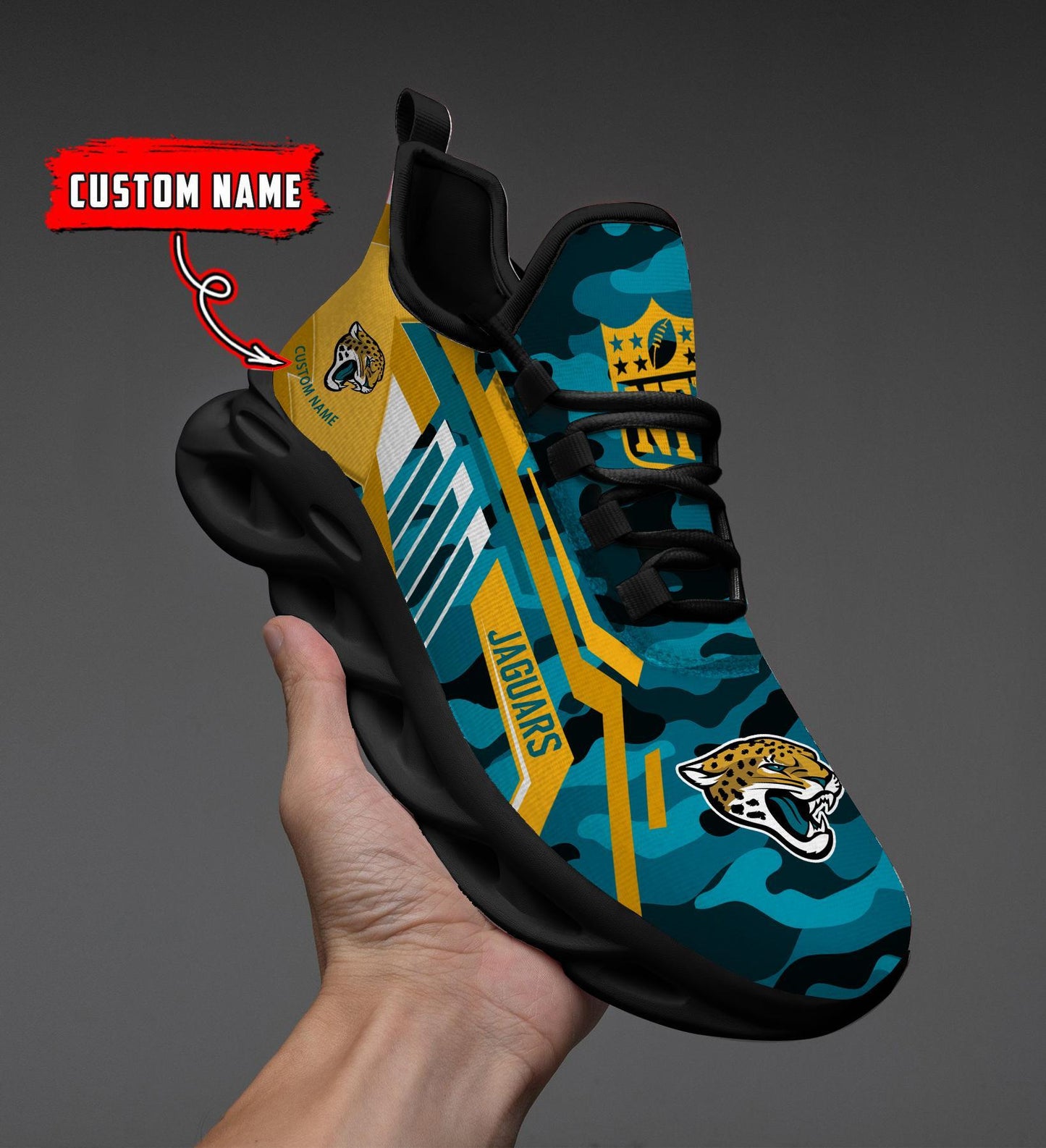 Ideafootwear Jacksonville Jaguars Max Soul Shoes Sneakers For Men And Women