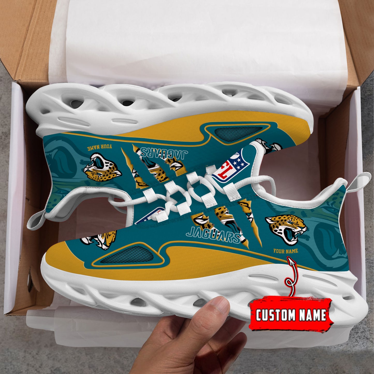 Ideafootwear Jacksonville Jaguars Max Soul Shoes Sneakers For Men And Women