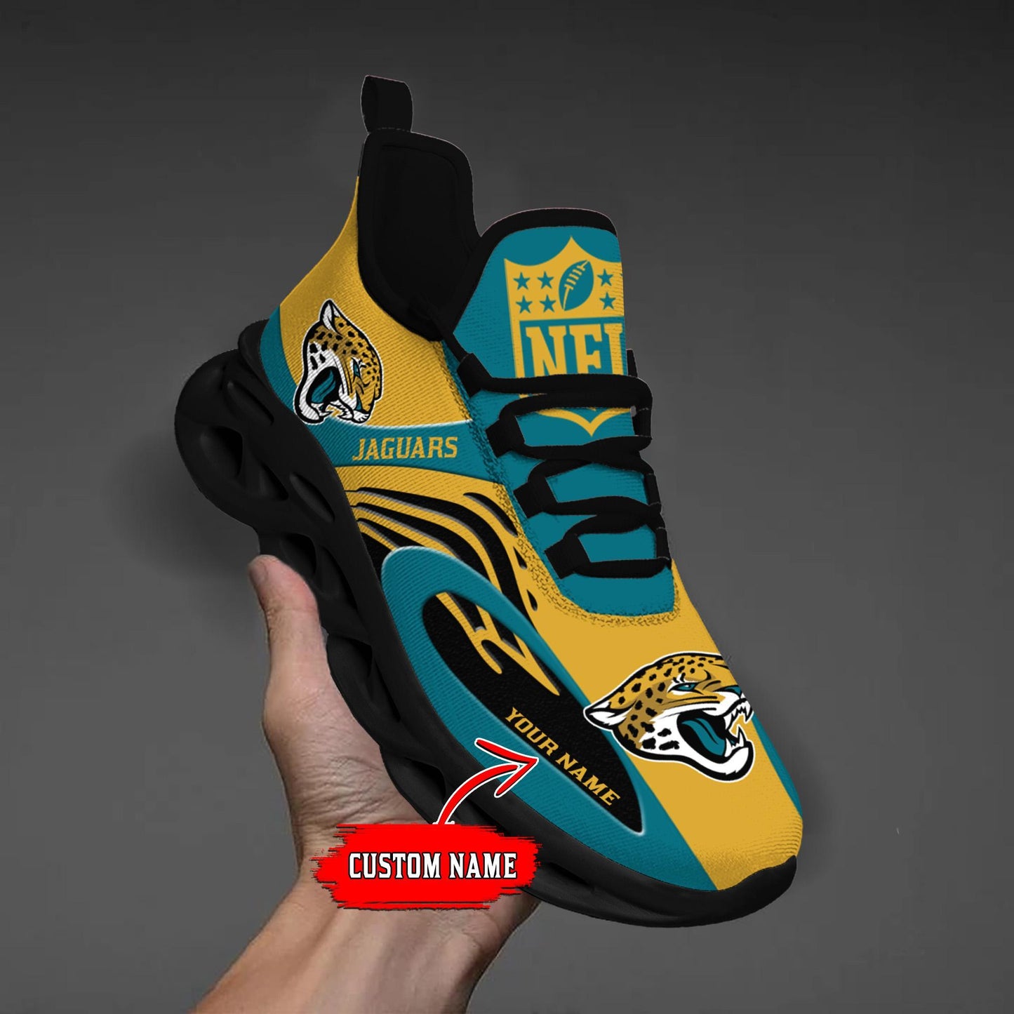 Ideafootwear Jacksonville Jaguars Max Soul Shoes Sneakers For Men And Women