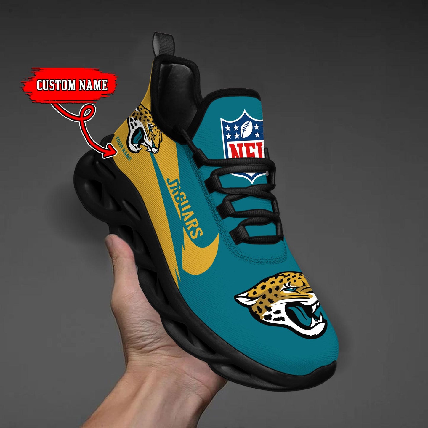Ideafootwear Jacksonville Jaguars Max Soul Shoes Sneakers For Men And Women