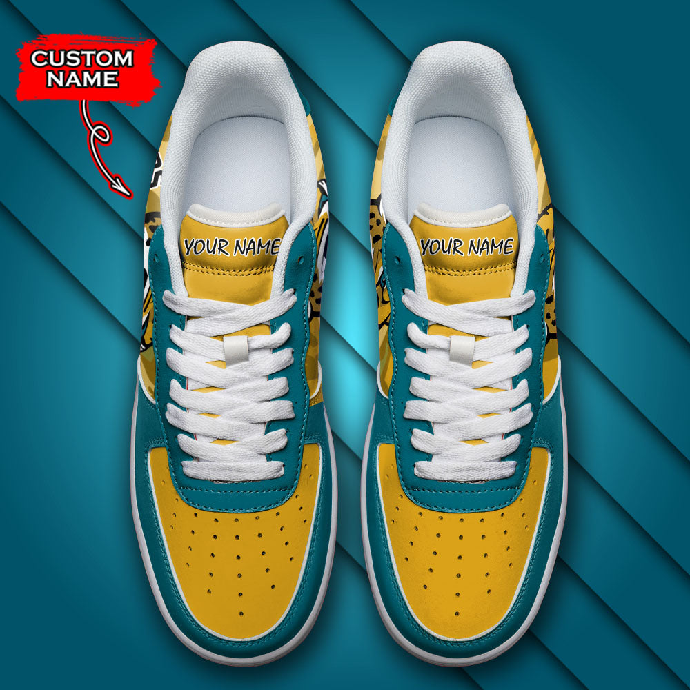 Ideafootwear Jacksonville Jaguars NFL Air Low-Top Sneakers Shoes For Men And Women