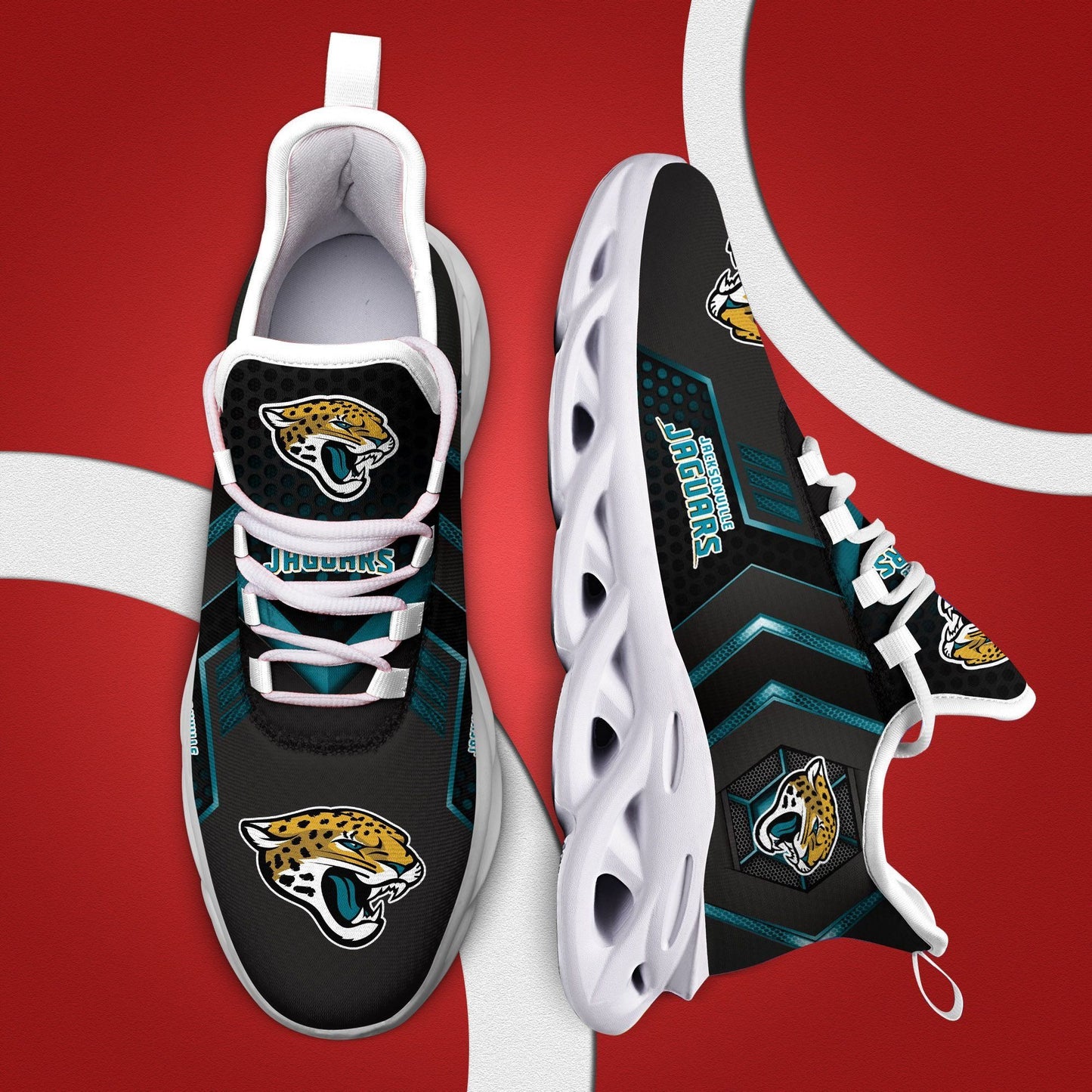 Ideafootwear Jacksonville Jaguars NFL Max Soul Shoes Sneakers For Men And Women
