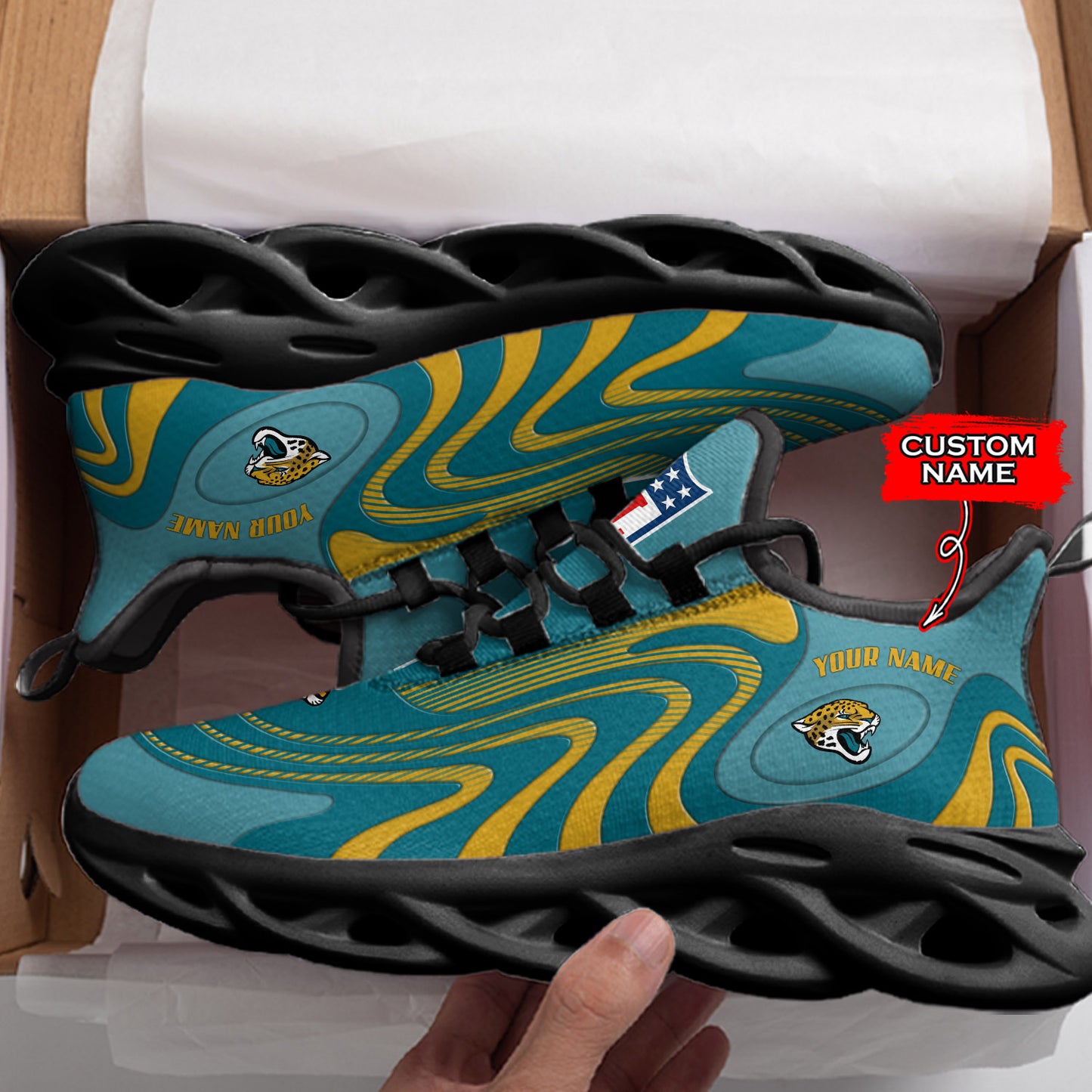 Ideafootwear Jacksonville Jaguars NFL Max Soul Shoes Sneakers For Men And Women