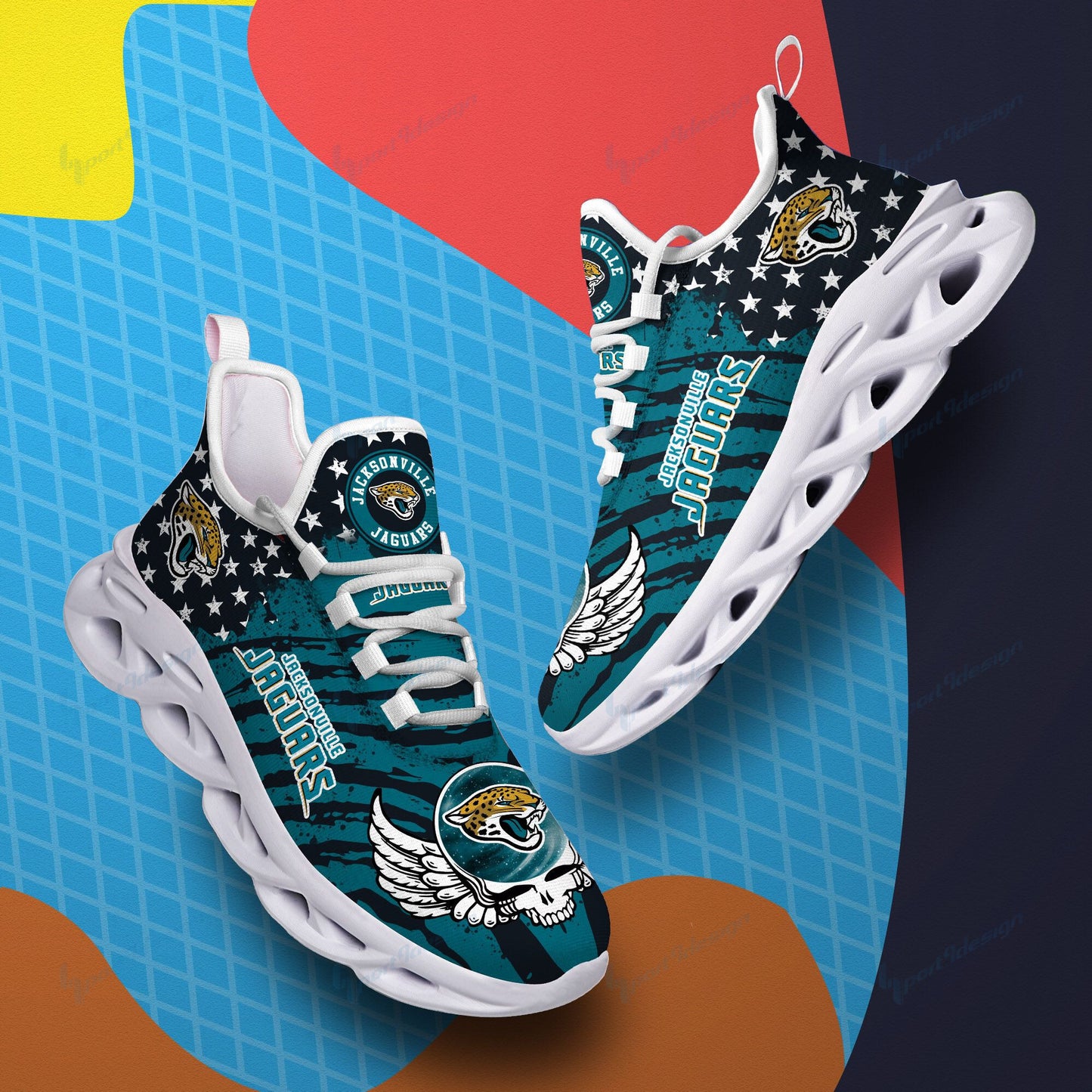 Ideafootwear Jacksonville Jaguars NFL Max Soul Shoes Sneakers For Men And Women
