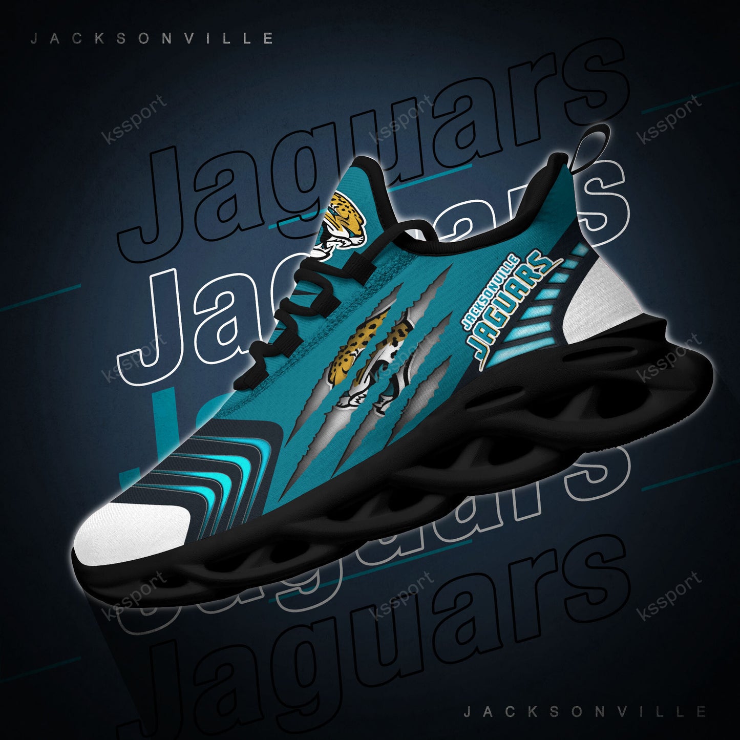 Ideafootwear Jacksonville Jaguars NFL Max Soul Shoes Sneakers For Men And Women
