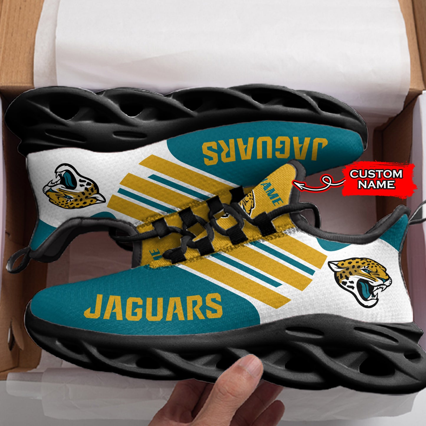Ideafootwear Jacksonville Jaguars NFL Max Soul Shoes Sneakers For Men And Women