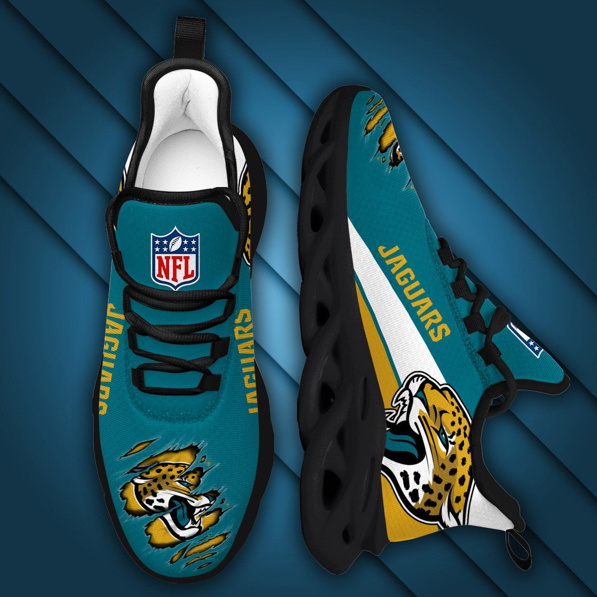Ideafootwear Jacksonville Jaguars NFL Max Soul Shoes Sneakers For Men And Women