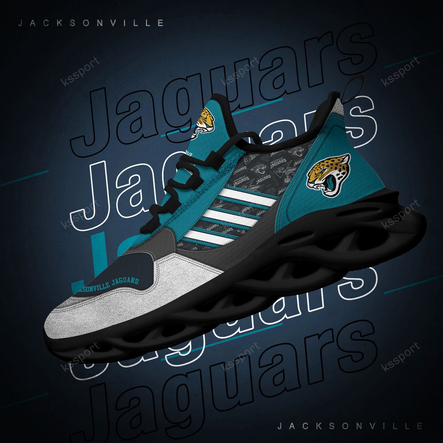 Ideafootwear Jacksonville Jaguars NFL Max Soul Shoes Sneakers For Men And Women