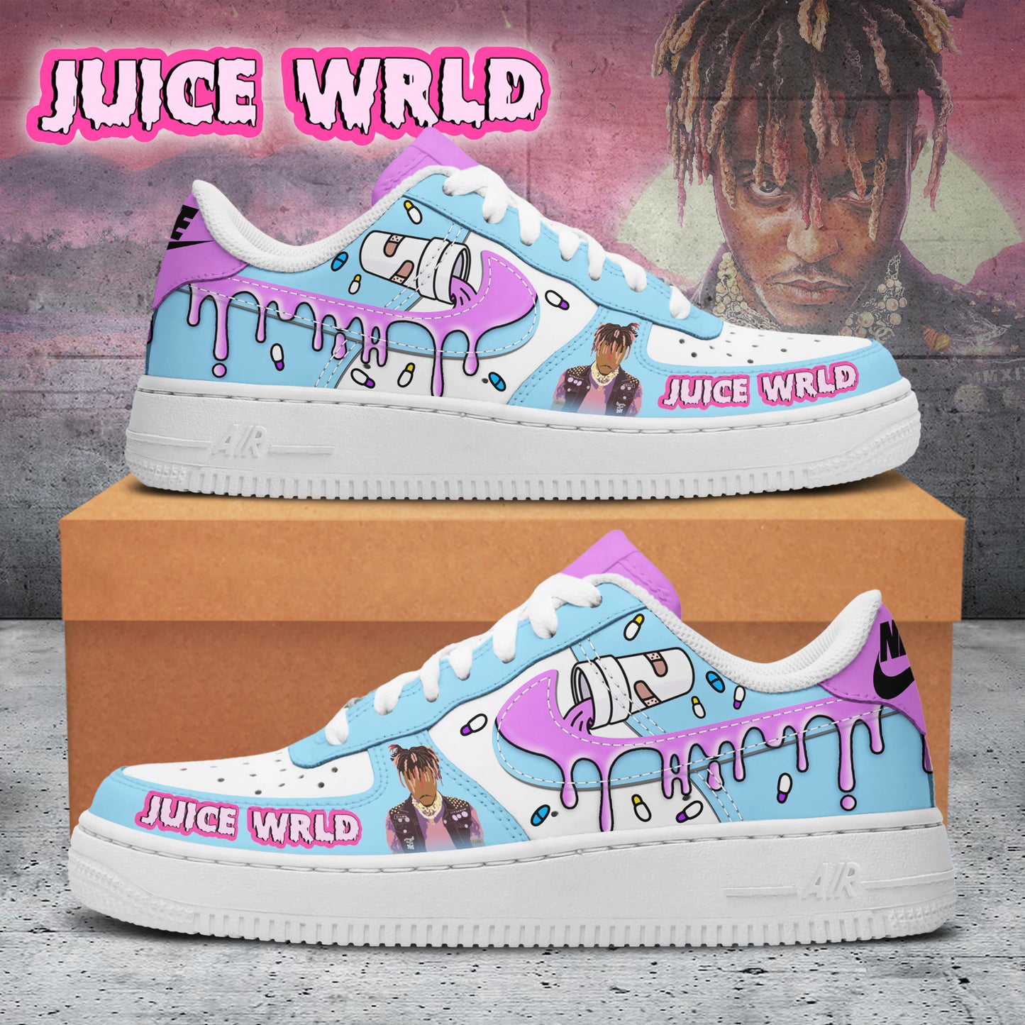 Ideafootwear Juice WRLD Air Low-Top Sneakers Shoes For Men And Women