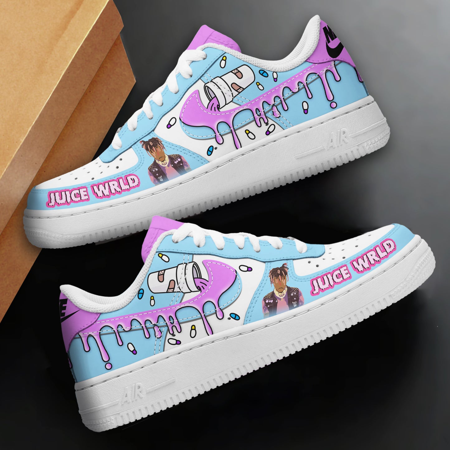 Ideafootwear Juice WRLD Air Low-Top Sneakers Shoes For Men And Women