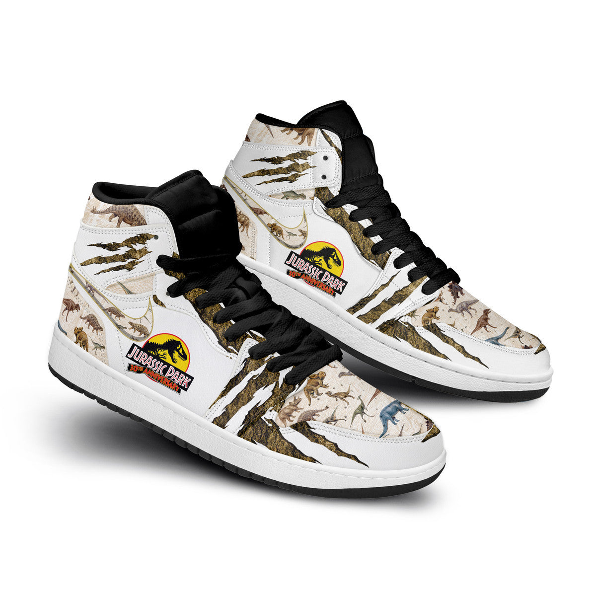 Ideafootwear Jurassic Park AJ1 High Sneakers Shoes For Men And Women