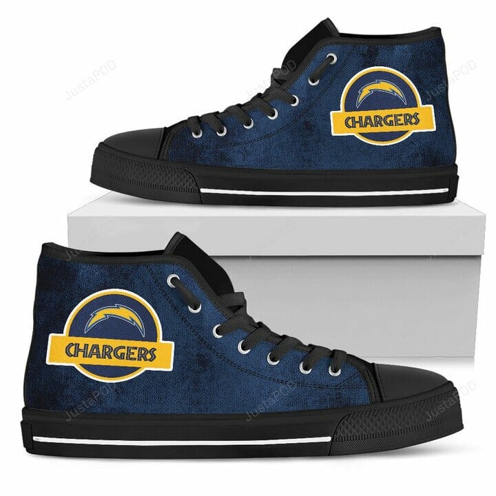 Ideafootwear Los Angeles Chargers High Top Canvas Sneakers Shoes For Men And Women
