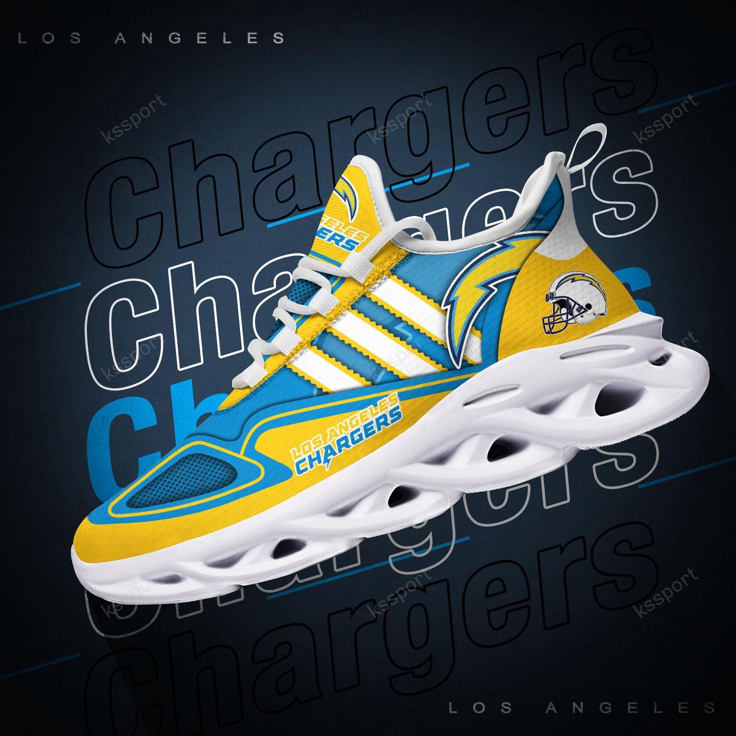 Ideafootwear Los Angeles Chargers Max Soul Shoes Sneakers For Men And Women