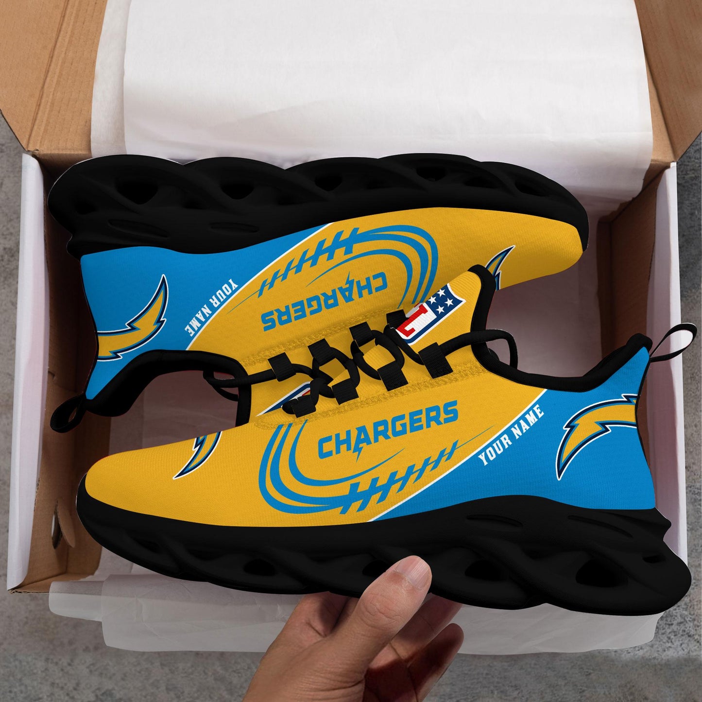 Ideafootwear Los Angeles Chargers Max Soul Shoes Sneakers For Men And Women