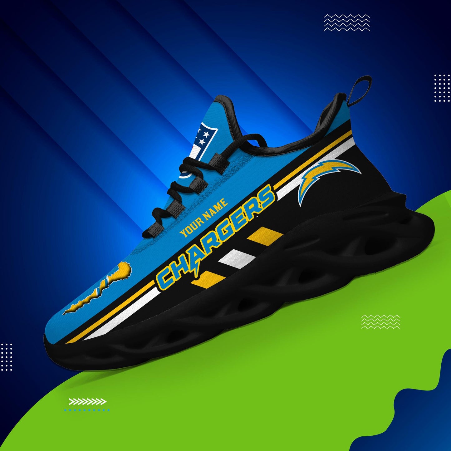 Ideafootwear Los Angeles Chargers Max Soul Shoes Sneakers For Men And Women