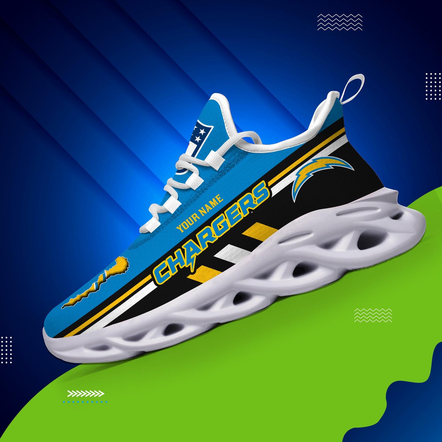 Ideafootwear Los Angeles Chargers Max Soul Shoes Sneakers For Men And Women