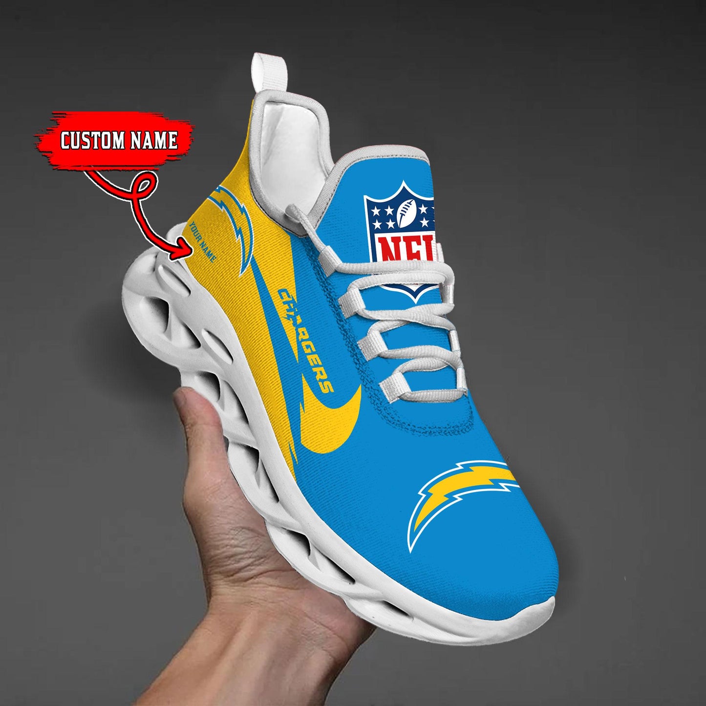 Ideafootwear Los Angeles Chargers Max Soul Shoes Sneakers For Men And Women