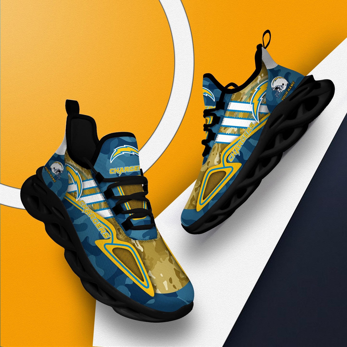 Ideafootwear Los Angeles Chargers Max Soul Shoes Sneakers For Men And Women