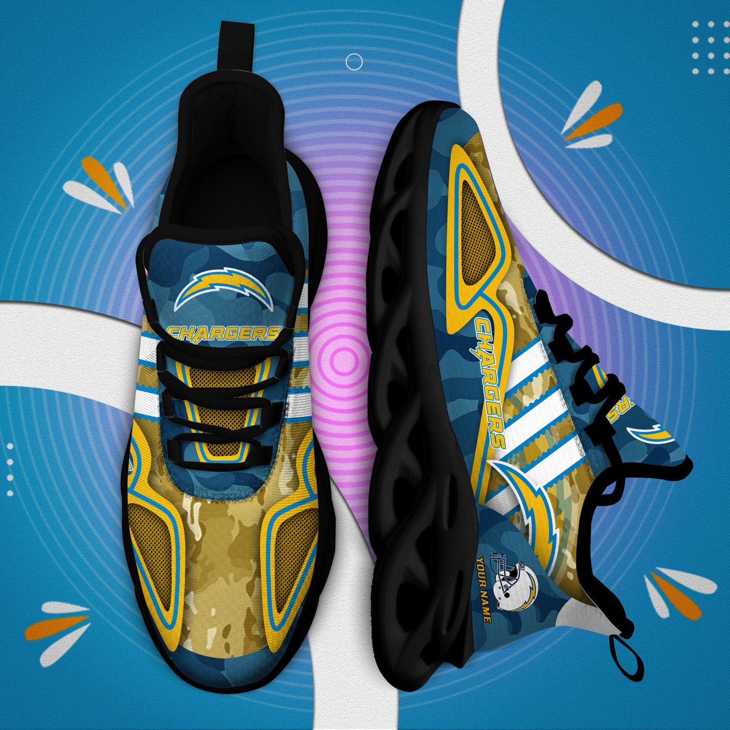 Ideafootwear Los Angeles Chargers Max Soul Shoes Sneakers For Men And Women