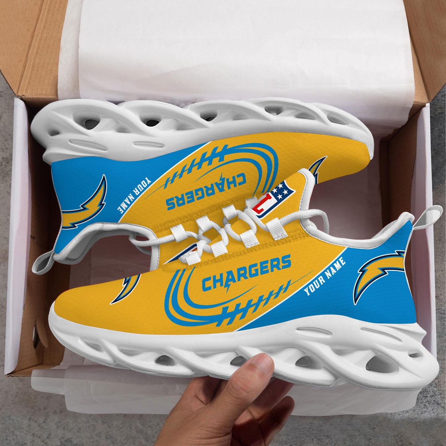 Ideafootwear Los Angeles Chargers Max Soul Shoes Sneakers For Men And Women