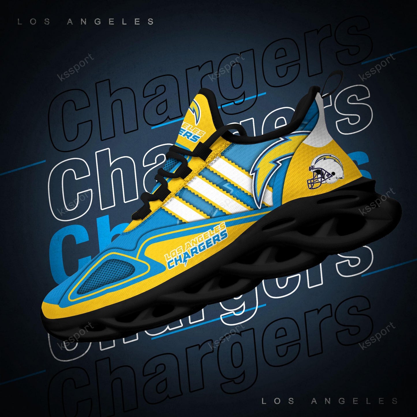 Ideafootwear Los Angeles Chargers Max Soul Shoes Sneakers For Men And Women
