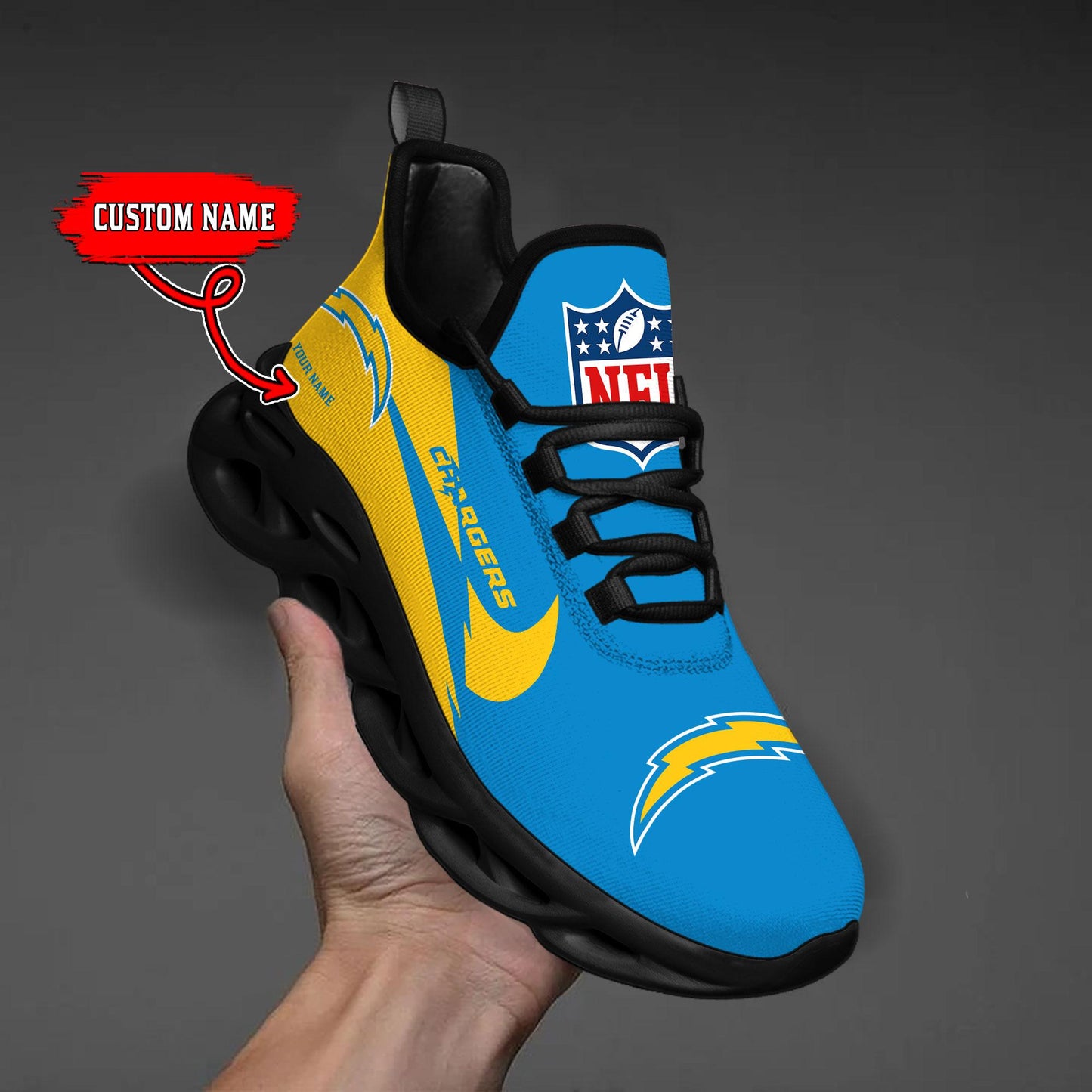 Ideafootwear Los Angeles Chargers Max Soul Shoes Sneakers For Men And Women