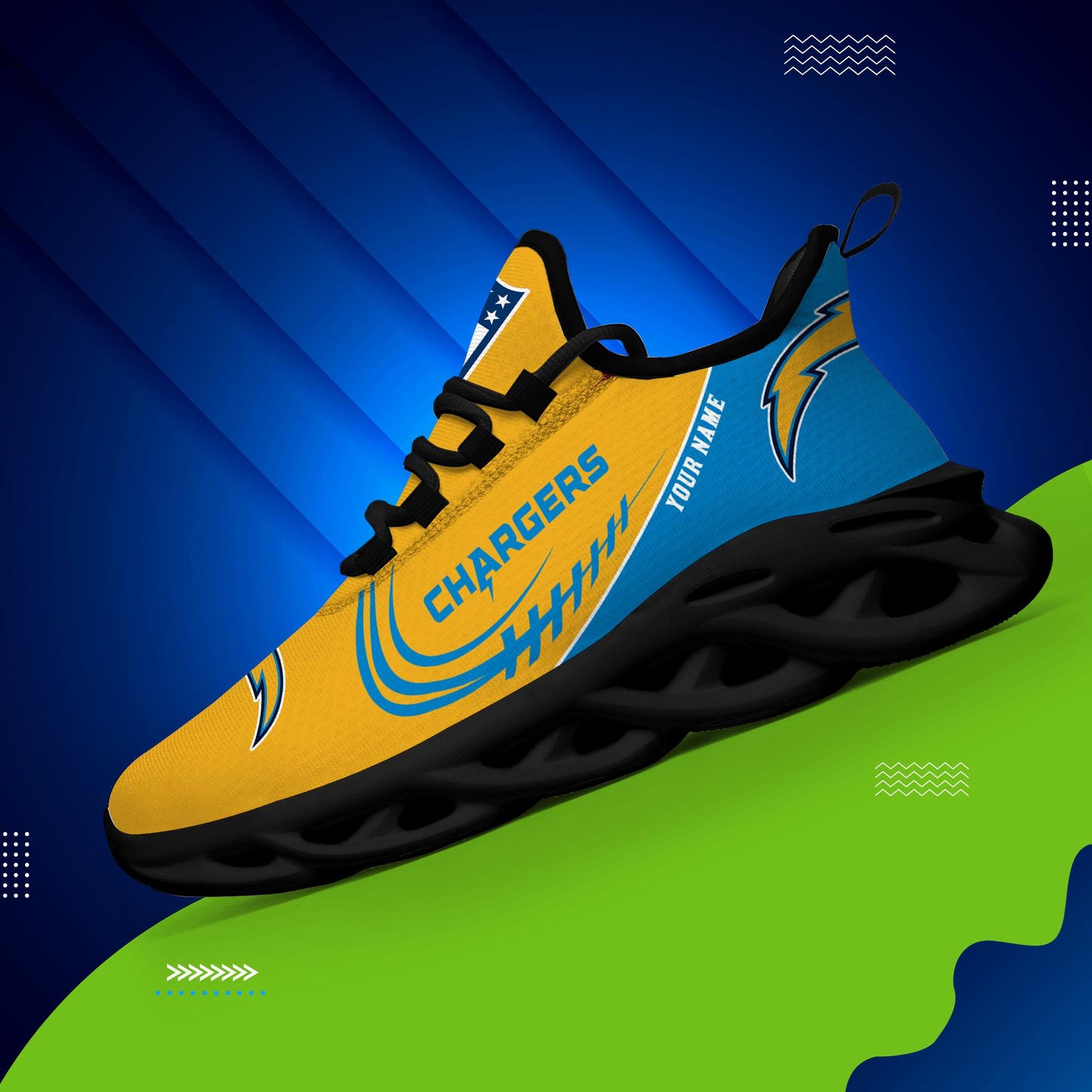 Ideafootwear Los Angeles Chargers Max Soul Shoes Sneakers For Men And Women
