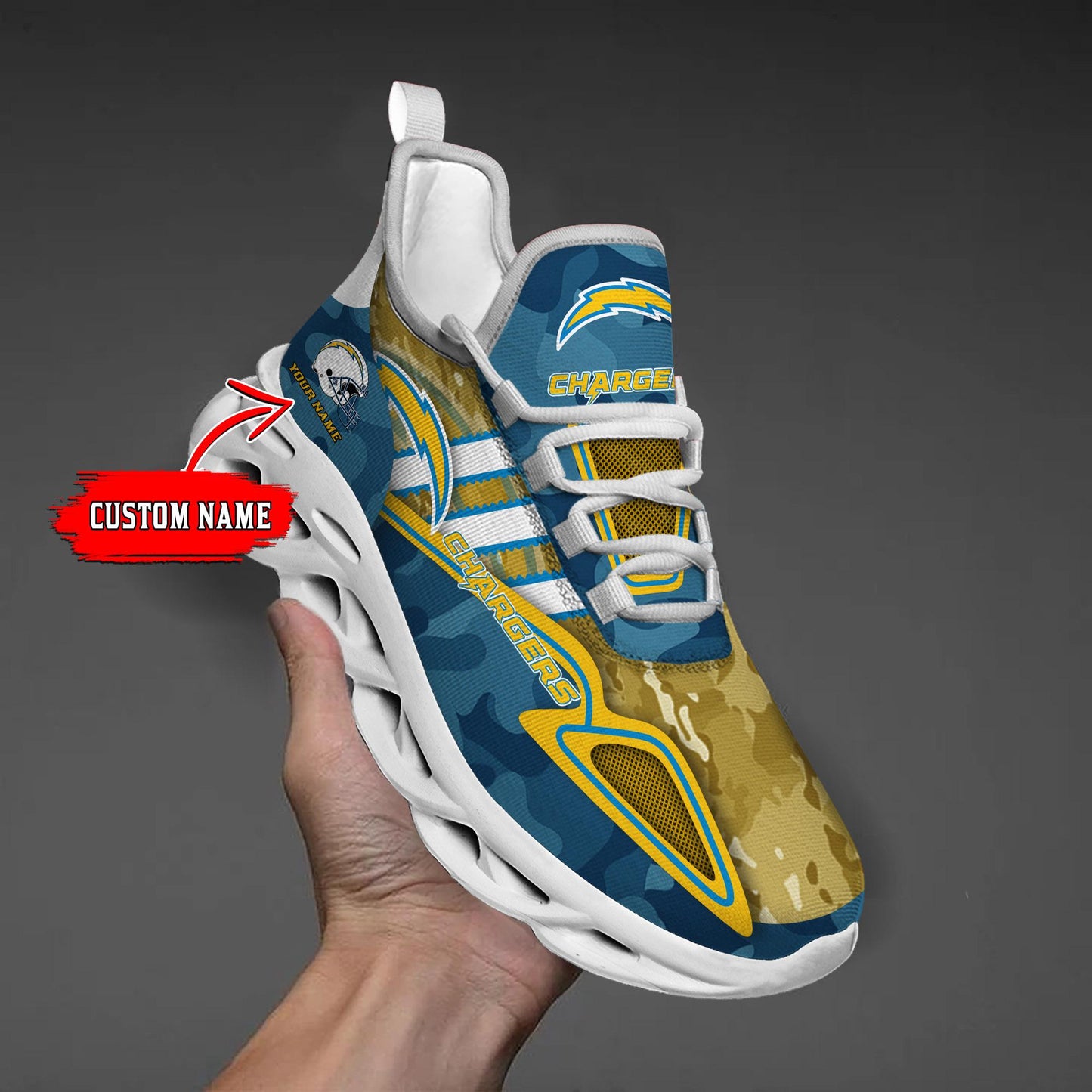 Ideafootwear Los Angeles Chargers Max Soul Shoes Sneakers For Men And Women