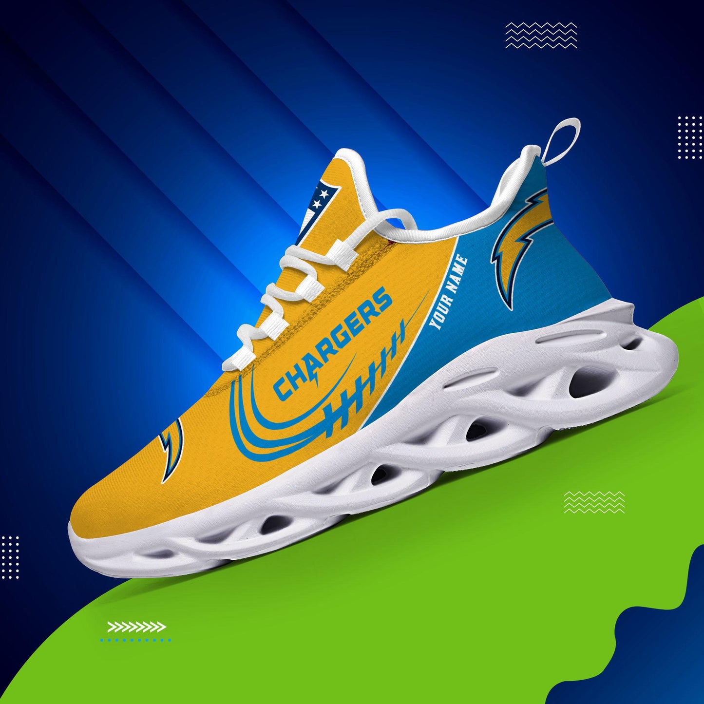 Ideafootwear Los Angeles Chargers Max Soul Shoes Sneakers For Men And Women
