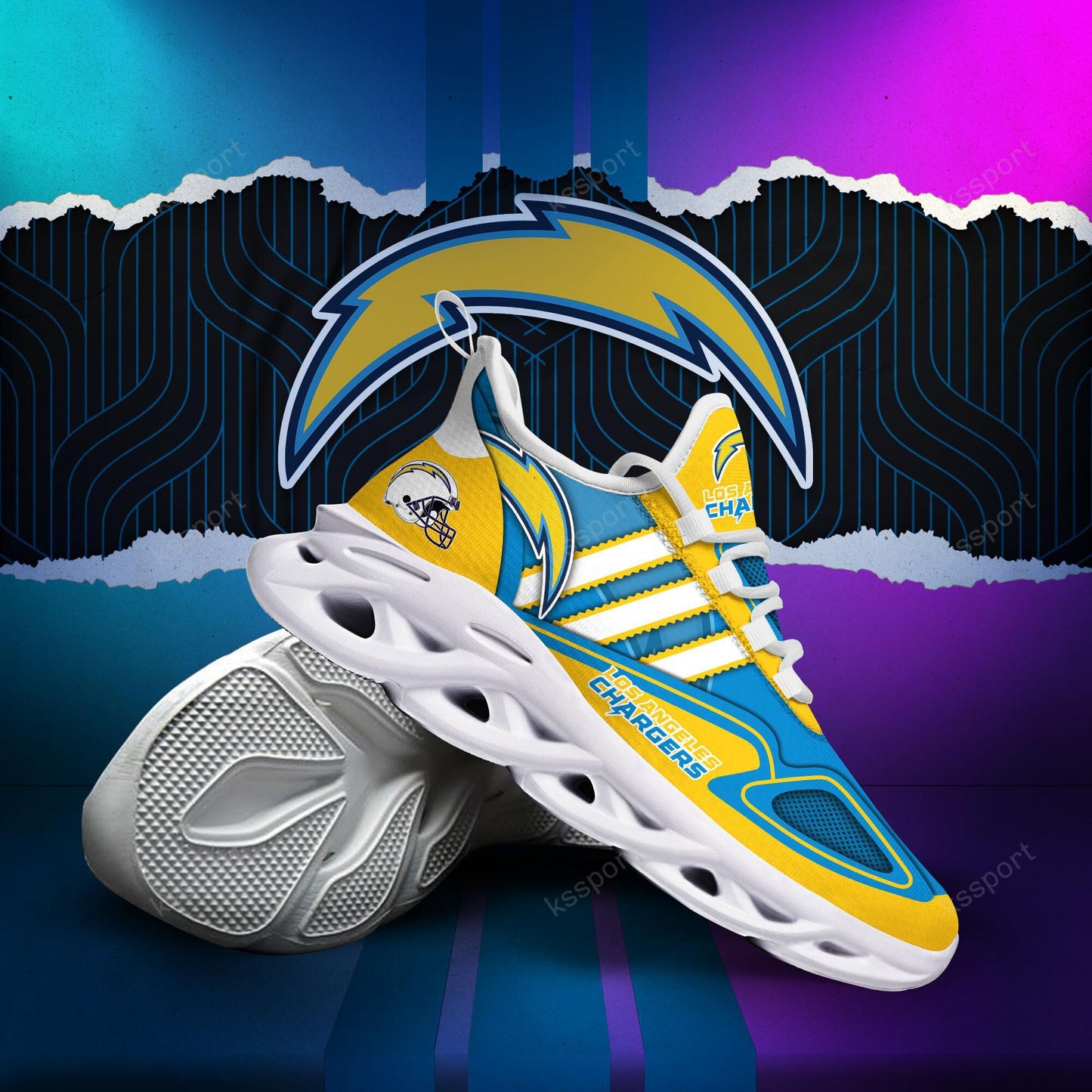 Ideafootwear Los Angeles Chargers Max Soul Shoes Sneakers For Men And Women