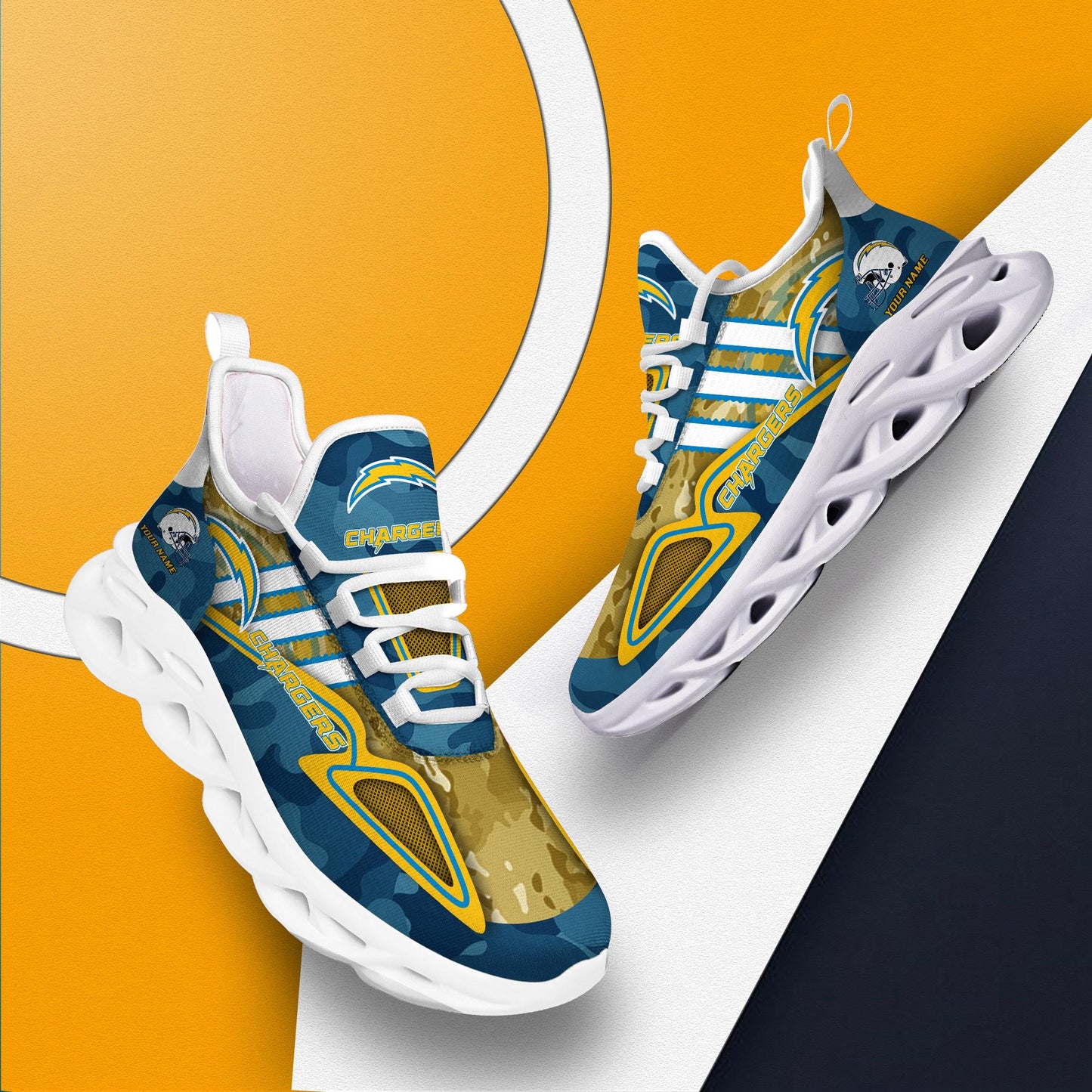 Ideafootwear Los Angeles Chargers Max Soul Shoes Sneakers For Men And Women