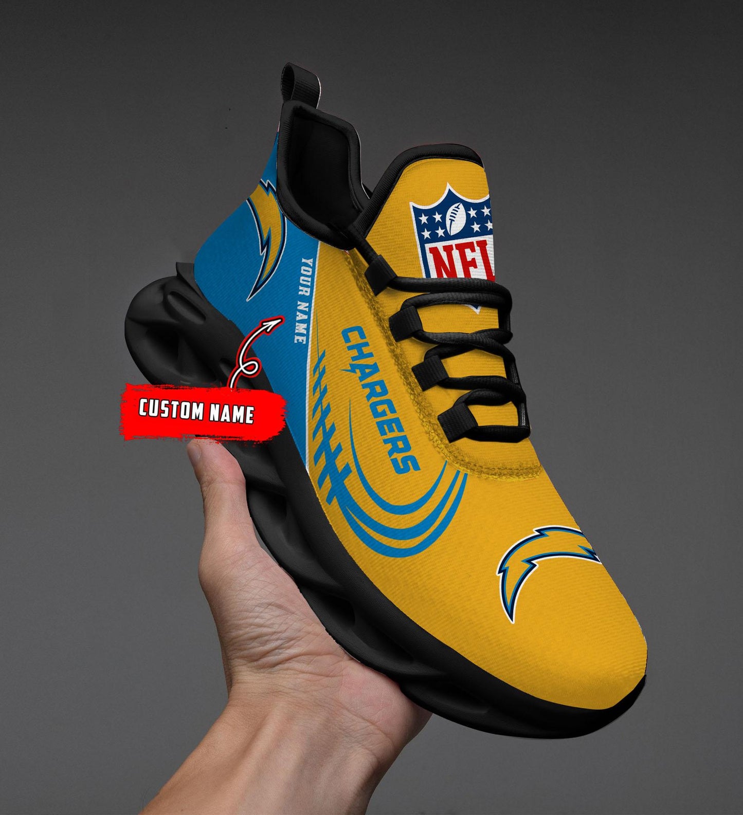 Ideafootwear Los Angeles Chargers Max Soul Shoes Sneakers For Men And Women