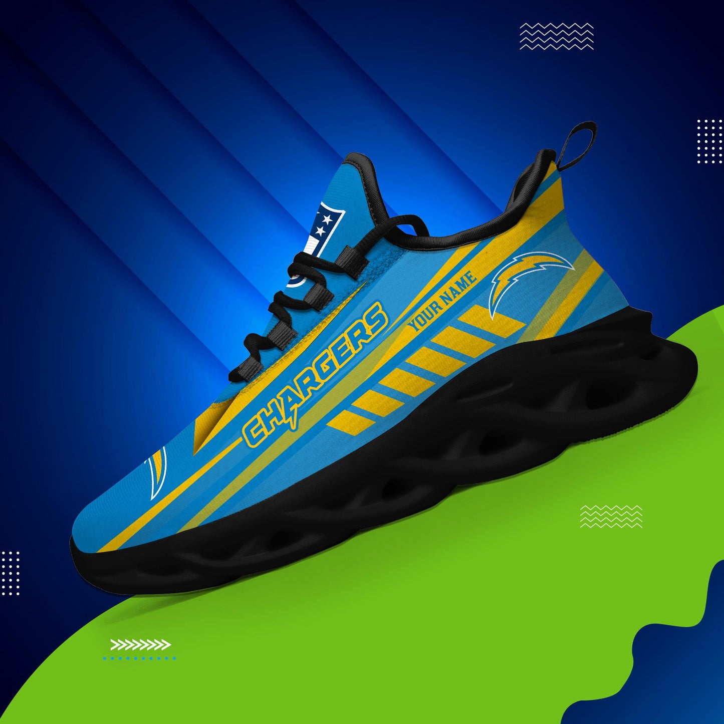 Ideafootwear Los Angeles Chargers Max Soul Shoes Sneakers For Men And Women